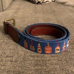 Smathers & Branson Hand-Stitched Belt with Alcohol Bottle design